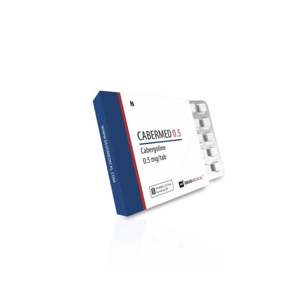 CABERMED 0.5 (Cabergoline) 0.5 mg Deus Medical photo d'emballage | steroides-online.com